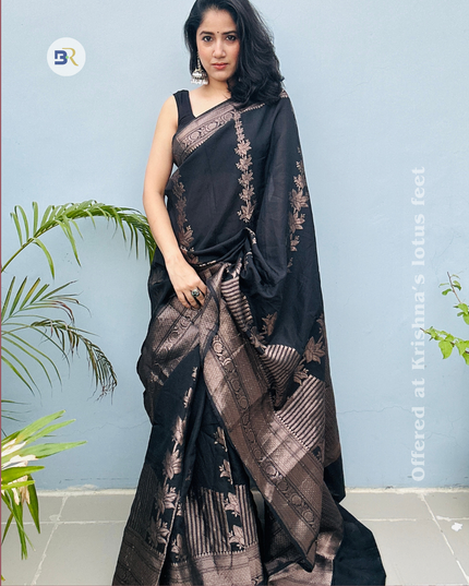 Yamuna Tarang Black Banarasi Silk Saree