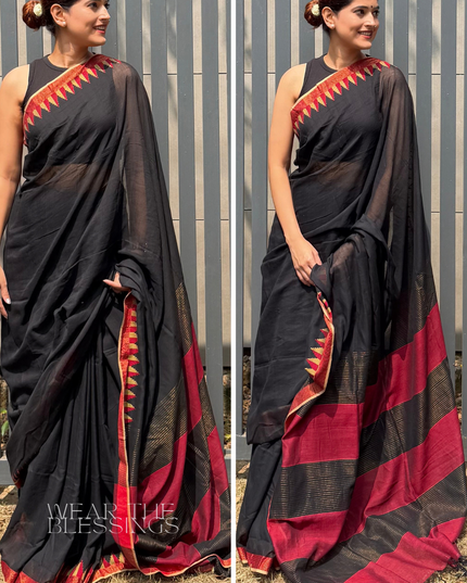 Radha Raman Black Handloom Saree