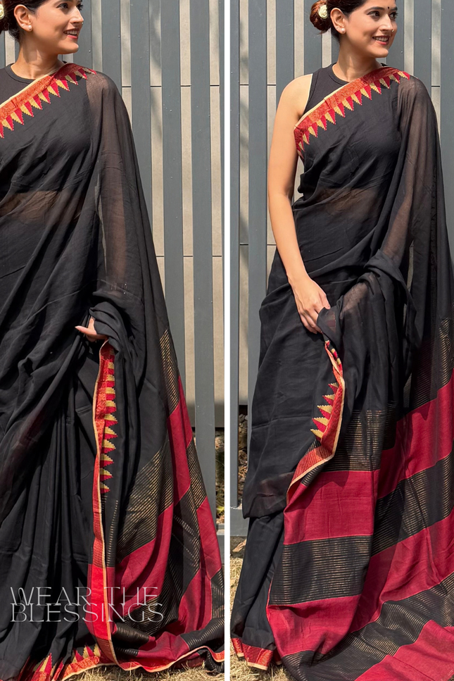 Radha Raman Black Handloom Saree