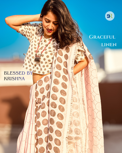 Chandravali Grace – Pure Linen Saree
