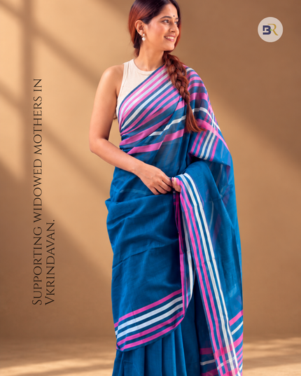 Gaura Kanti Blue Handloom Saree