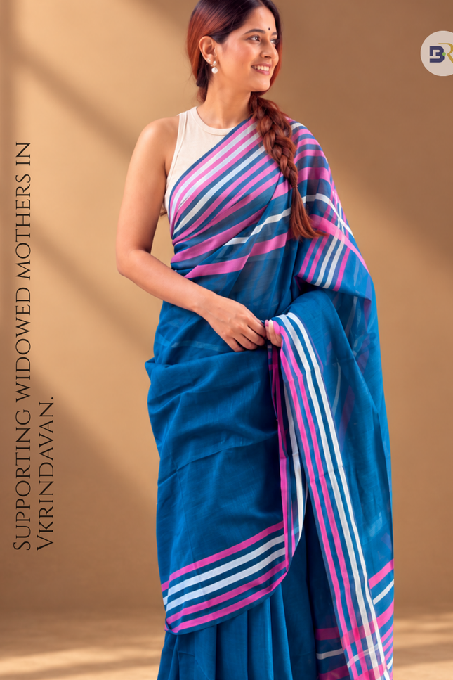 Radha Madan Blue Handloom Saree