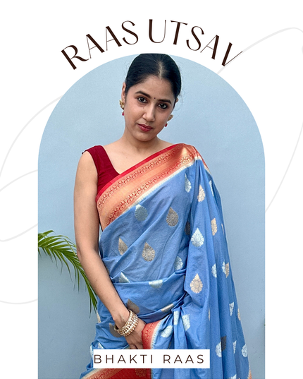 Shyam Megh Varn Chinon Banarasi Saree