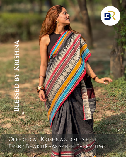 Gopi Vastram Grey Handloom Saree