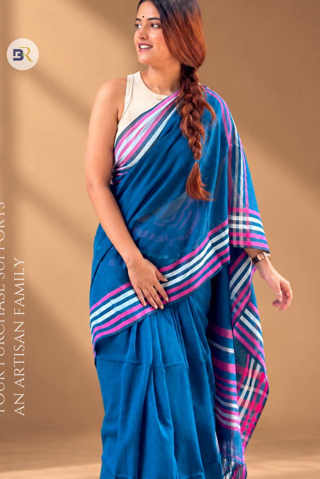 Radha Madan Blue Handloom Saree