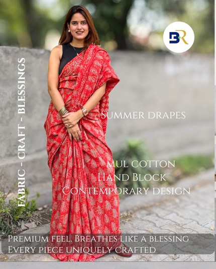 Tulsi Manjari Mul Cotton Saree
