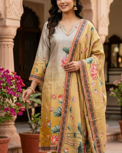 🦚 Krishna Kamal Leela Suit with Dupatta 🦚