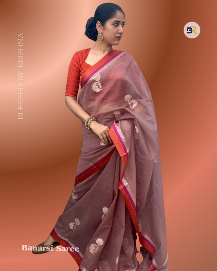 Revati Mauve Plum Banarasi Silk Saree