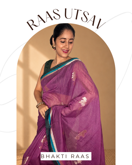 Vraj Vasanti Mauve Banarasi Silk Saree