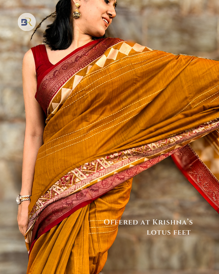 Kanak Madhavi - Pure Chanderi Silk with Kantha Work