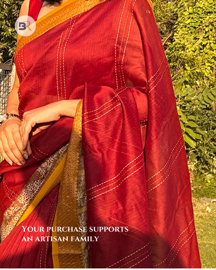 Raas Vilasini - Pure Chanderi Silk with Kantha Work