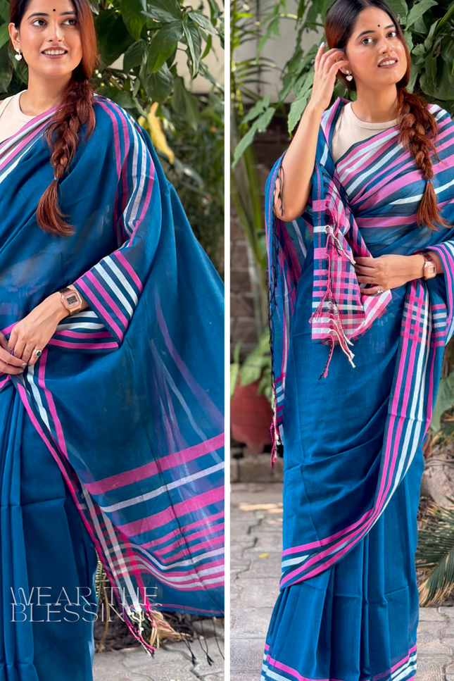 Radha Madan Blue Handloom Saree