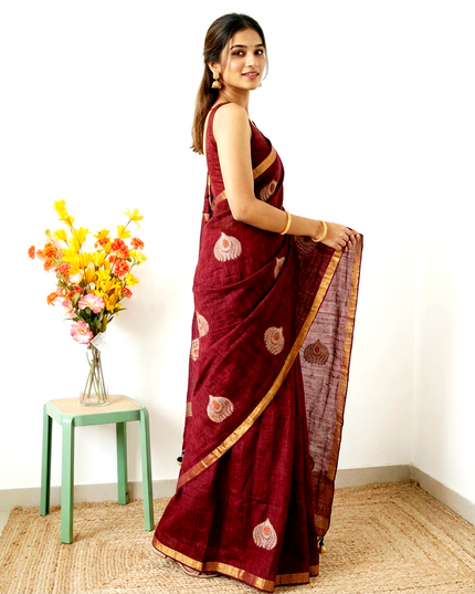 Mayur Kanti Handwoven Jamdani Saree