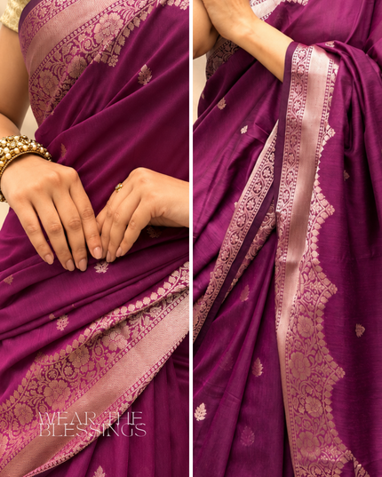 Preetmika Krishna Banarasi Purple Saree
