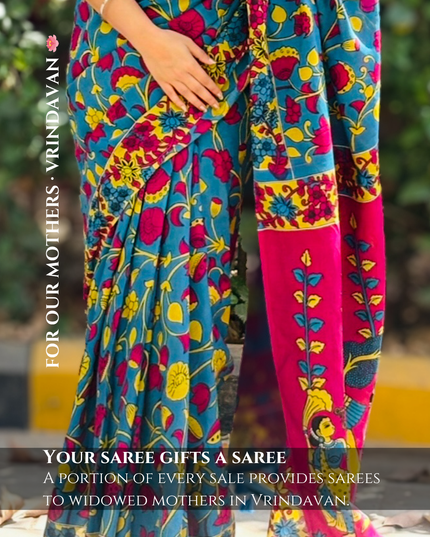 Vrindavan in Bloom Vibrant Floral Saree