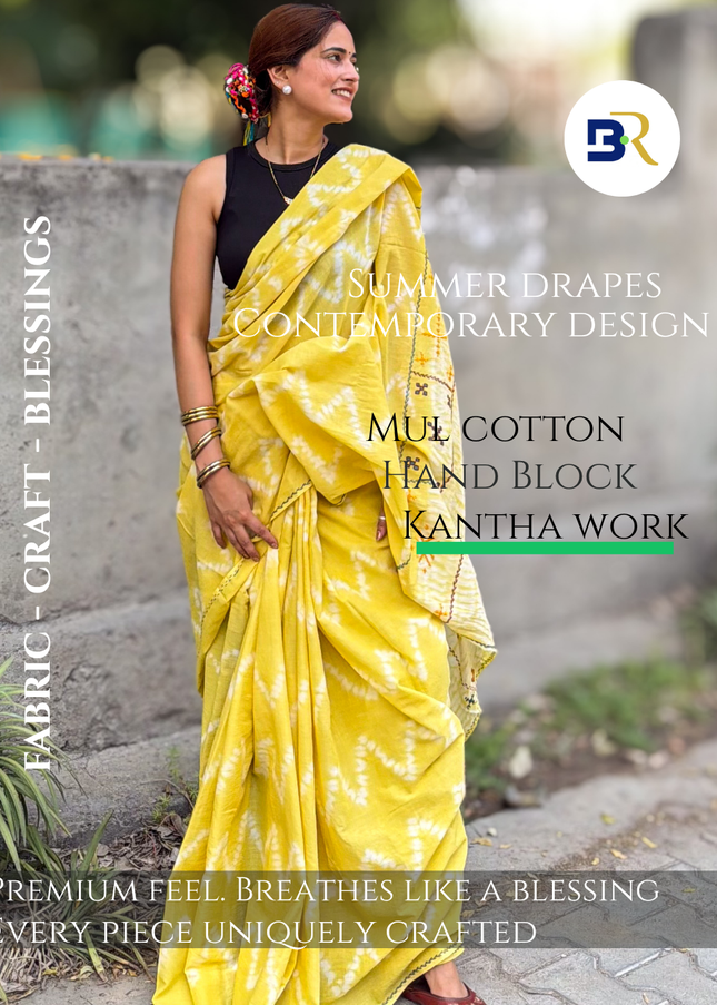 Vasanti Priya Shibori & Kantha Work Saree