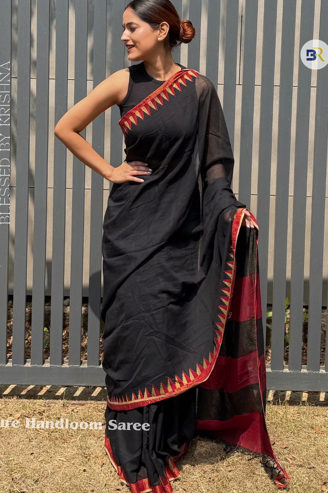 Radha Raman Black Handloom Saree