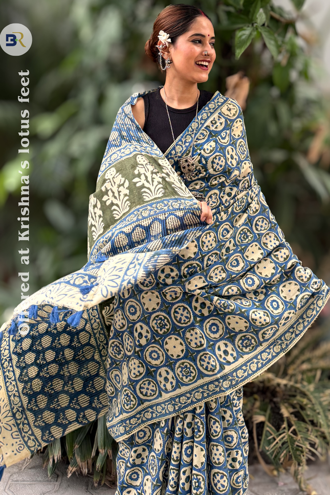 Krishna Jambavati Mul Cotton Saree