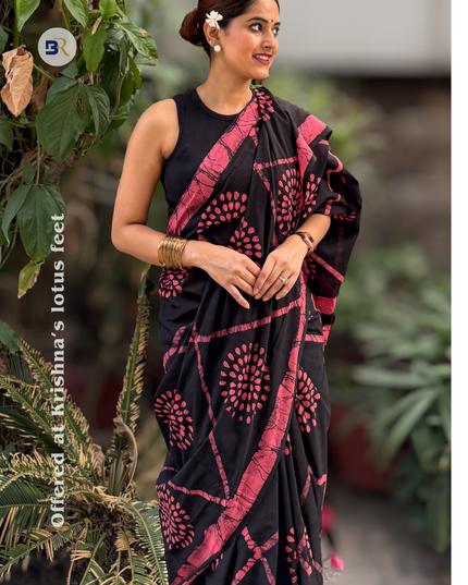Krishna Kalindi Mul Cotton Saree