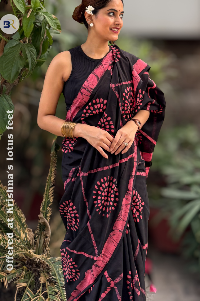 Krishna Kalindi Mul Cotton Saree