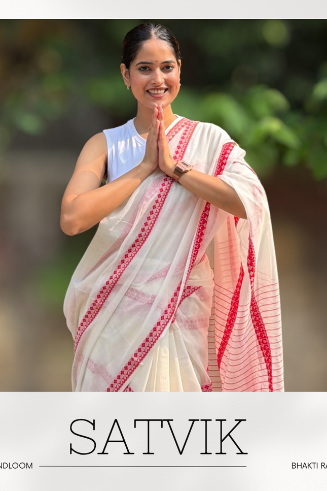 Radha Gopinath White Handloom Saree