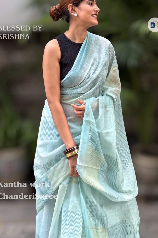 Vrindavaneshwari Chanderi Silk Saree