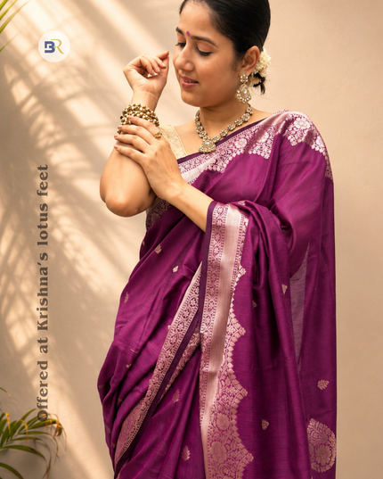Preetmika Krishna Banarasi Purple Saree
