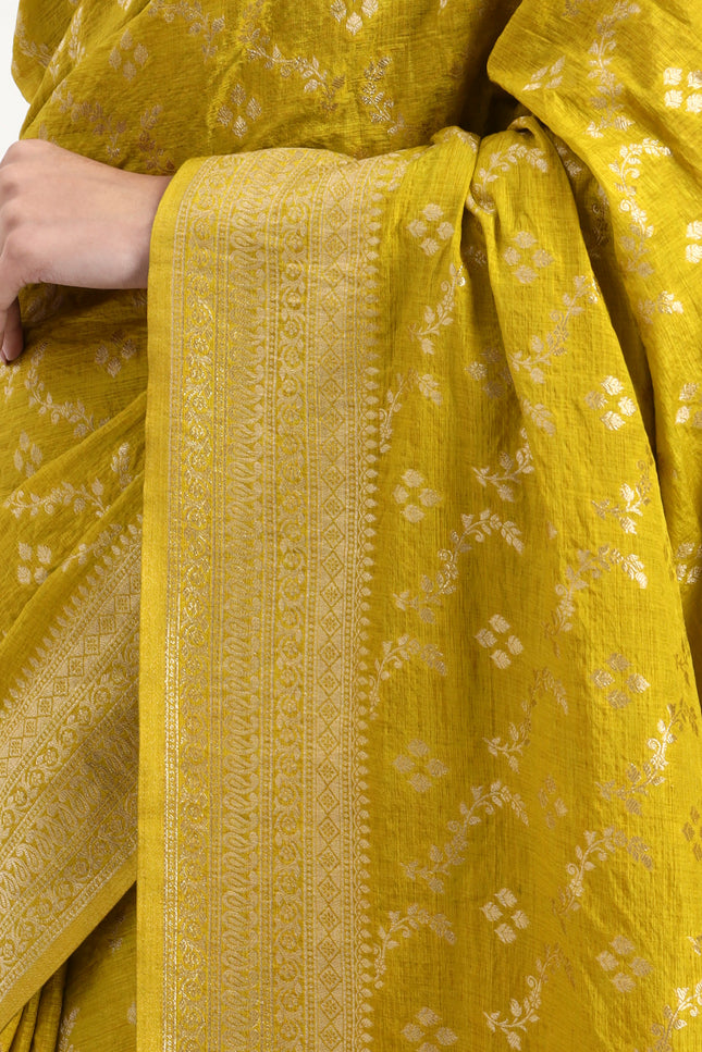 Divine Radiance Golden Banarasi Saree